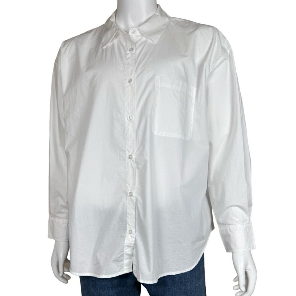 Edited by Remi Bader Womens 1X Shirt Oversized Button-Down White Long XL New